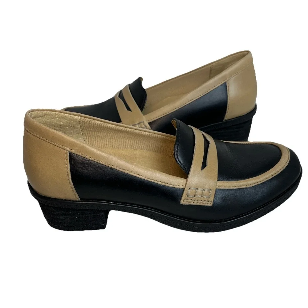 Dansko Danica Black &‎ Dune Loafers Womens Size 37 EU/6.5-7 US